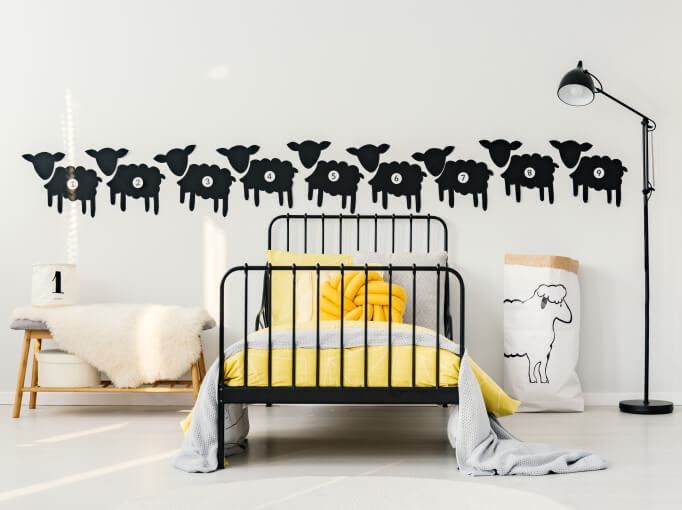 kintoart yellow kid s bedroom interior