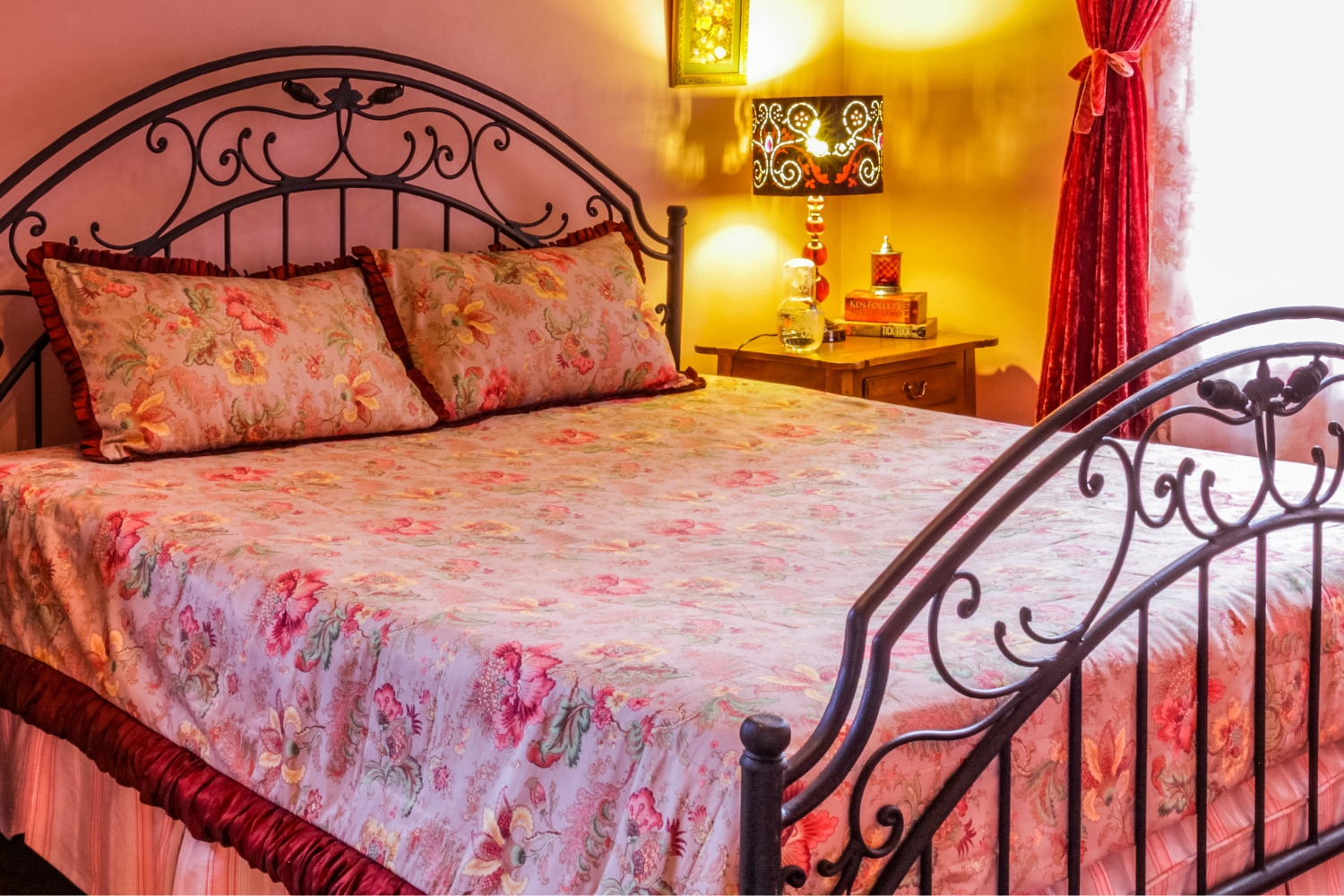 custom wrought iron bed with mattress