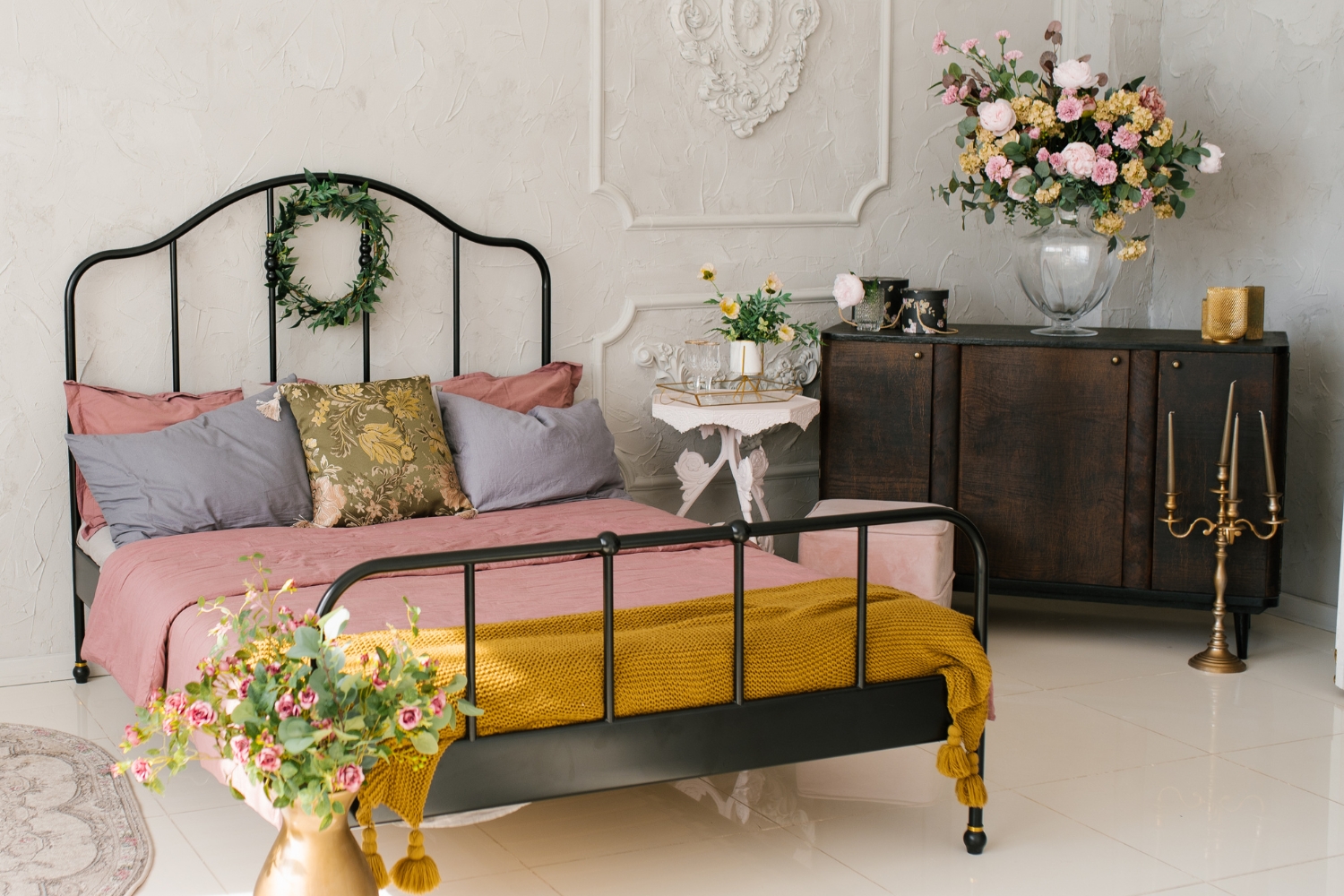 wrought iron bed materials combination wrought iron bed materials combination in a bedroom